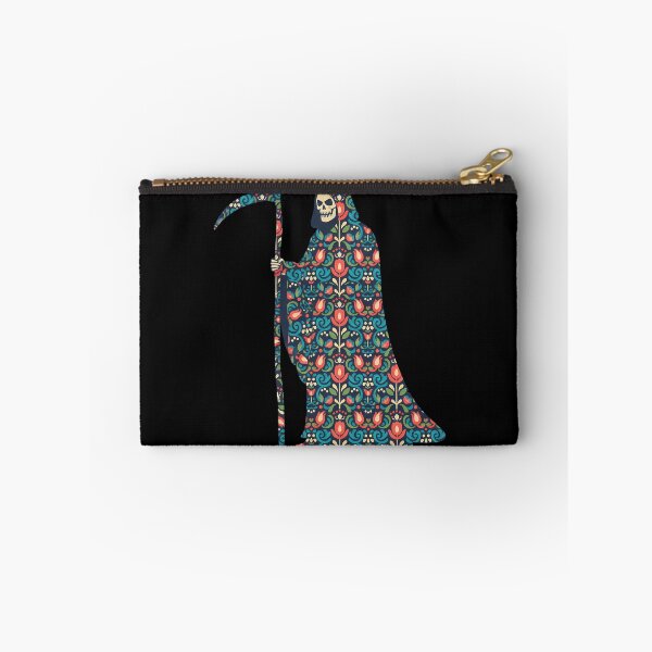 Item preview, Grim Reaper with Floral Folk Robe – Scandinavian Folk Art by heidiannemorris © designed and sold by FOLK ART FUSION by heidiannemorris.