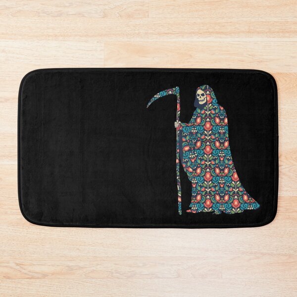 Item preview, Grim Reaper with Floral Folk Robe – Scandinavian Folk Art by heidiannemorris © designed and sold by FOLK ART FUSION by heidiannemorris.