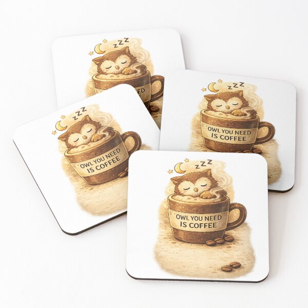 Item preview, Night Owl Fuel – Cute Owl Coffee Illustration designed and sold by CLEARART7.