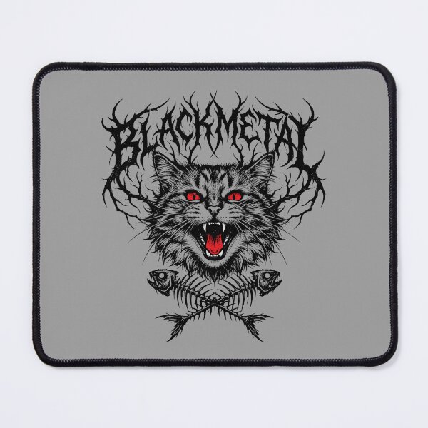 Item preview, Black Metal Cat - Brutal Heavy Metal Kitty & Fish Bones Logo designed and sold by MarCinu Art.