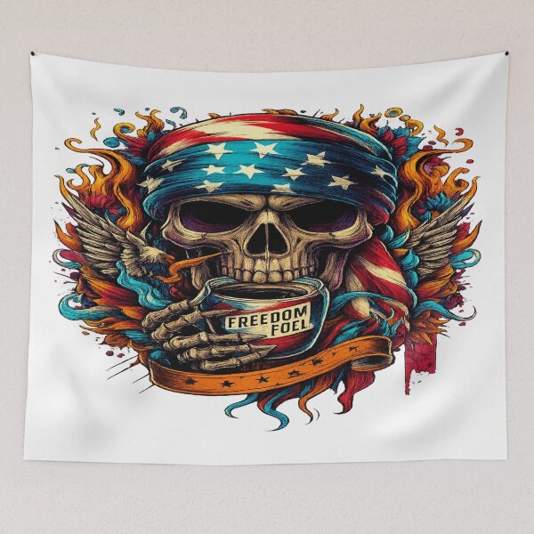 Item preview, Freedom Fuel Skull Art designed and sold by PigiArt.