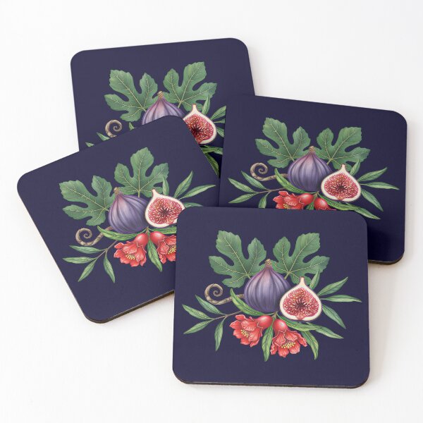 Item preview, Vintage Fig and Red Flower Botanical Illustration designed and sold by LinaValearte.