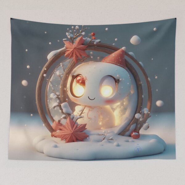 Item preview, Cute Winter Snow Spirit Figurine – Cozy Christmas Fantasy Character by NegarTv Designs designed and sold by NegarTv Designs.