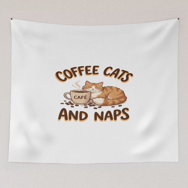 Item preview, Coffee Lover Cat Quote - Coffee Cats and Naps designed and sold by Quillway.
