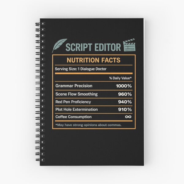 Item preview, Funny Script Editor design Script Editor Nutrition Facts design, Screenwriter Humor Gift Graphic Tee designed and sold by AsturShop.