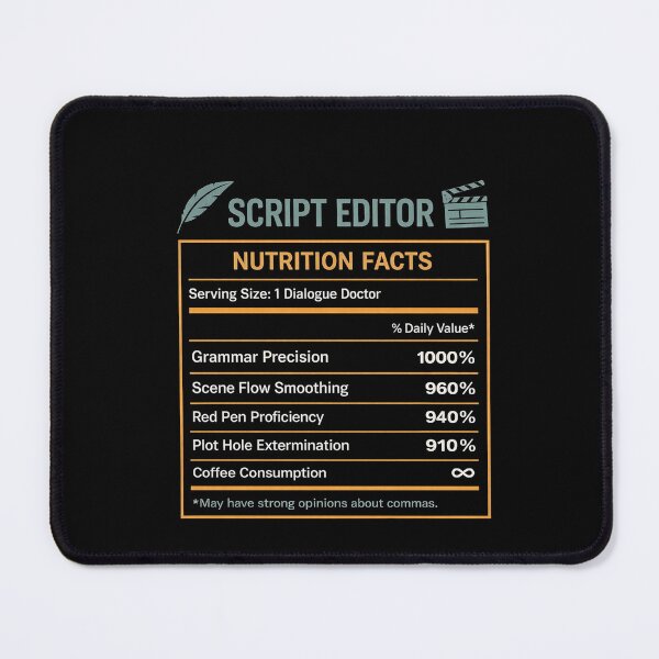 Item preview, Funny Script Editor design Script Editor Nutrition Facts design, Screenwriter Humor Gift Graphic Tee designed and sold by AsturShop.