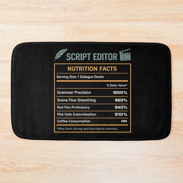 Item preview, Funny Script Editor design Script Editor Nutrition Facts design, Screenwriter Humor Gift Graphic Tee designed and sold by AsturShop.