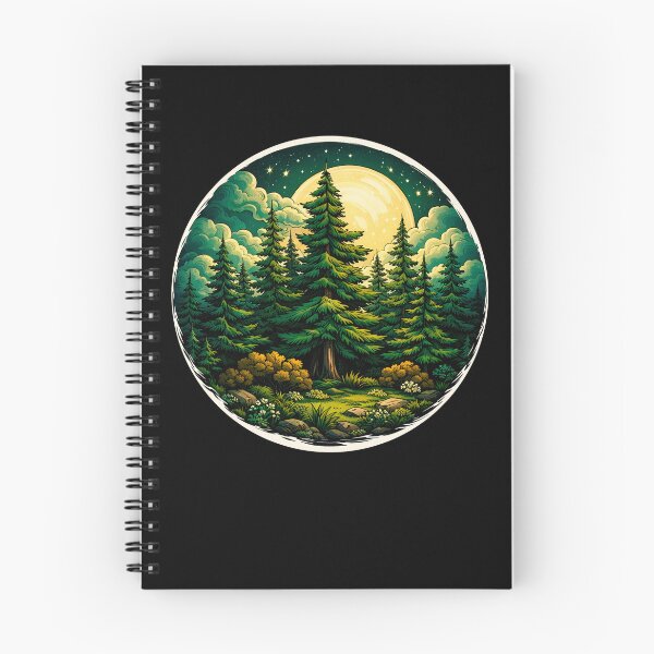 Item preview, Moonlit Pine Forest Mystical Woodland Night Graphic designed and sold by GetGoodFit.