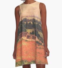 HD. Garden at Giverny, by Claude Monet. HIGH DEFINITION A-Line Dress
