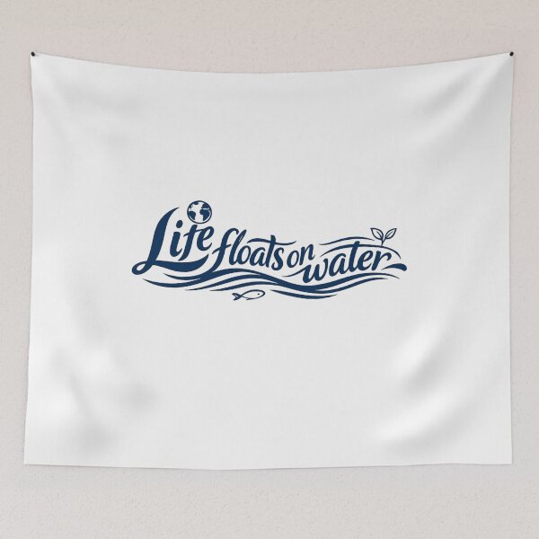 Item preview, Life Floats on Water – Minimal Typographic Eco Design designed and sold by Hemas Art.