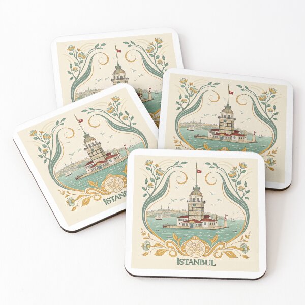 Item preview, Maiden's Tower Istanbul Art Nouveau Illustration - Vintage Turkish Landmark designed and sold by asliberry.