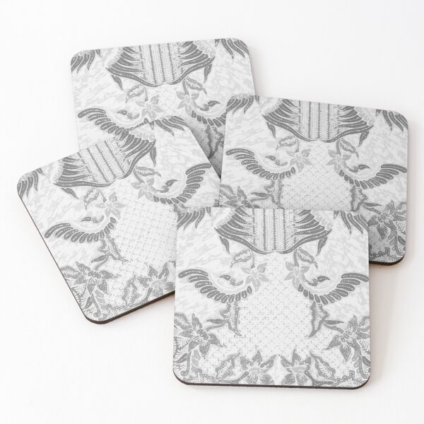 Item preview, Silver Mist White Batik Ornamental Pattern designed and sold by WAMTEES.
