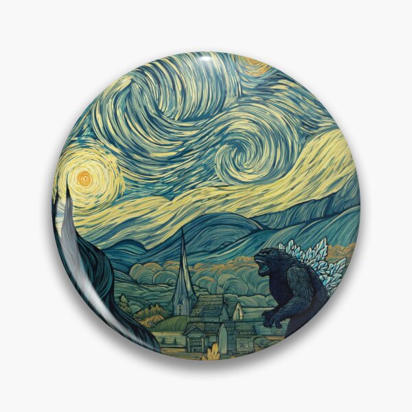 Item preview, Starry Night Godzilla 2 Van Gogh designed and sold by ambystomatees.