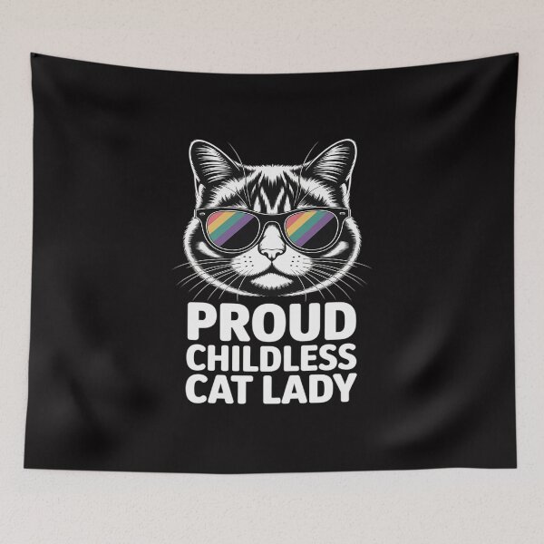 Item preview, Proud Childless Cat Lady LGBT Gay Pride Lesbian Liberal designed and sold by tlallimicrichi.