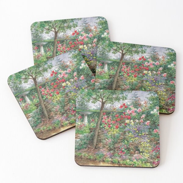 Item preview, Garden with Path and Flower Borders designed and sold by tomorrowsart.