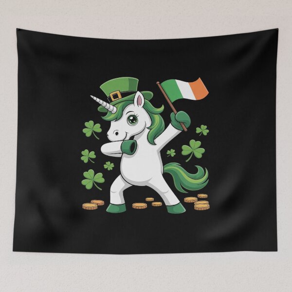 Item preview, St Patrick's Day Unicorn Dabbing Irish Flagj designed and sold by duolastgend.