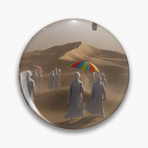Item preview, Surreal Desert Pilgrimage – Rainbow Umbrellas and Floating Parachutes Dreamscape  designed and sold by MFMart.