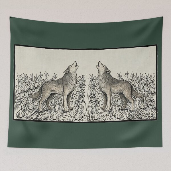 Item preview, Garlic field, two wolves designed and sold by Je Suis À Moitié Plein.