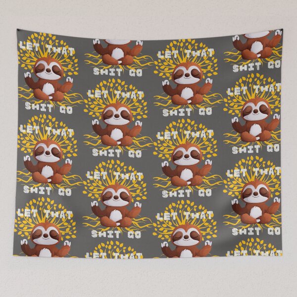 Item preview, Zen Sloth – Let That Sh*t Go – Funny Meditating Sloth Art designed and sold by Pukisdaizi.