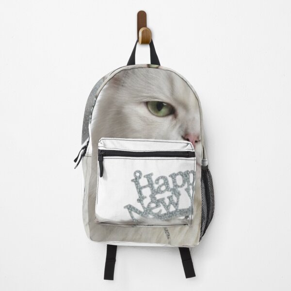 Item preview, Grumpy White Cat Happy New Year | Funny Sarcastic Pet Art designed and sold by Rosuma Designs.