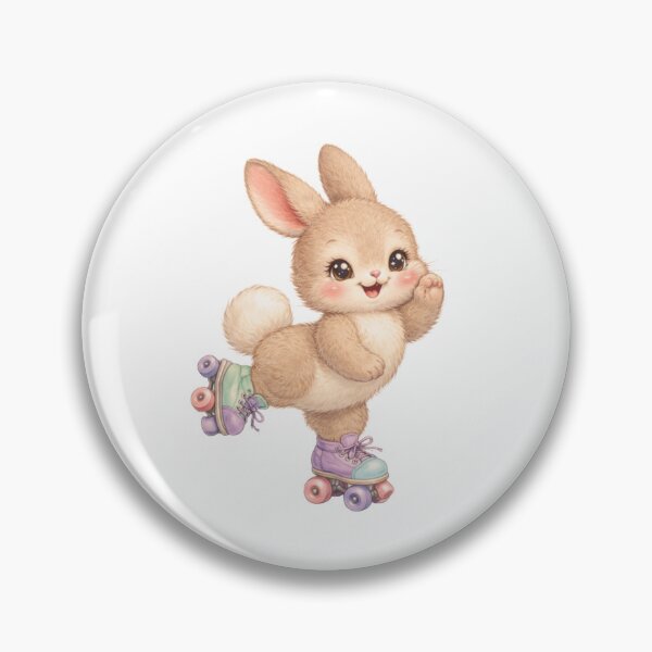 Item preview, Pastel Bunny on Roller Skates – Cute Babycore Kawaii Nursery Illustration designed and sold by SirensSageStone.