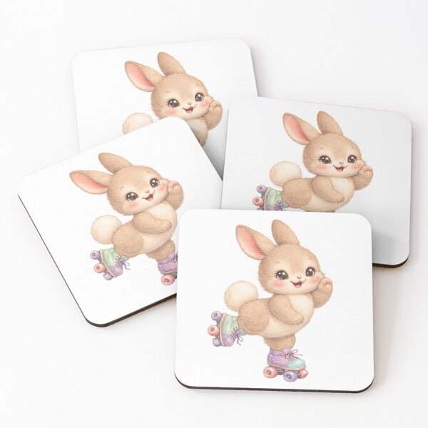 Item preview, Pastel Bunny on Roller Skates – Cute Babycore Kawaii Nursery Illustration designed and sold by SirensSageStone.