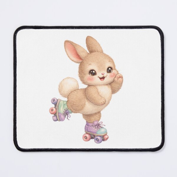Item preview, Pastel Bunny on Roller Skates – Cute Babycore Kawaii Nursery Illustration designed and sold by SirensSageStone.