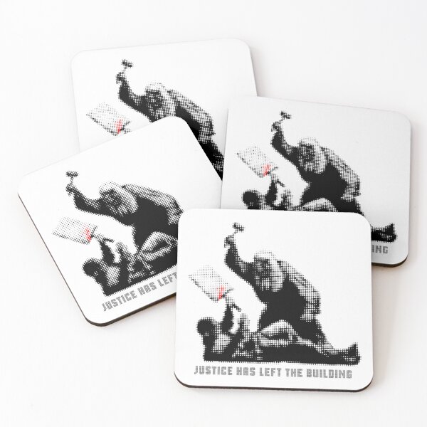 Item preview, JUSTICE HAS LEFT THE BUILDING. THE ROYAL COURTS OF JUSTICE- BANKSY. designed and sold by 5hertz.