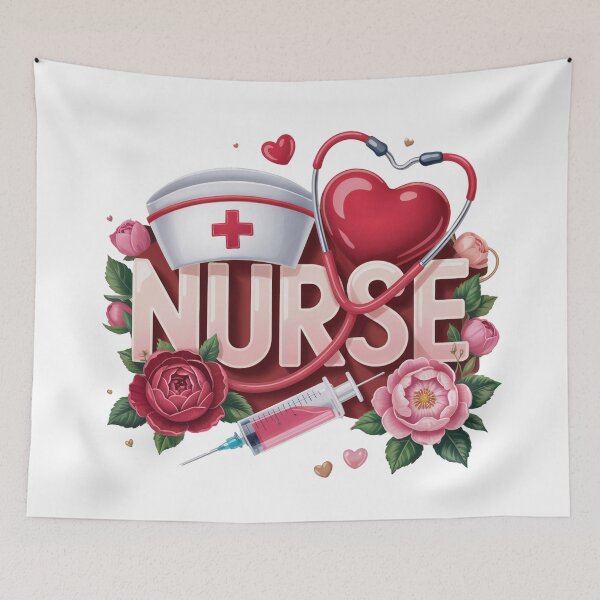 Item preview, Nurse Valentine Heart – Romantic Floral Medical Love Design designed and sold by SoftStyleStudio ⭐⭐⭐.