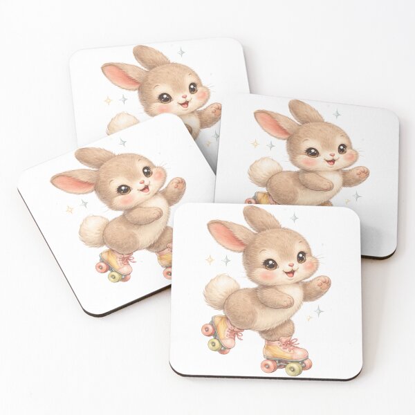 Item preview, Cute Bunny on Roller Skates – Pastel Babycore Nursery Illustration, Kawaii Storybook Art designed and sold by SirensSageStone.