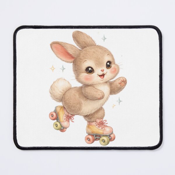 Item preview, Cute Bunny on Roller Skates – Pastel Babycore Nursery Illustration, Kawaii Storybook Art designed and sold by SirensSageStone.