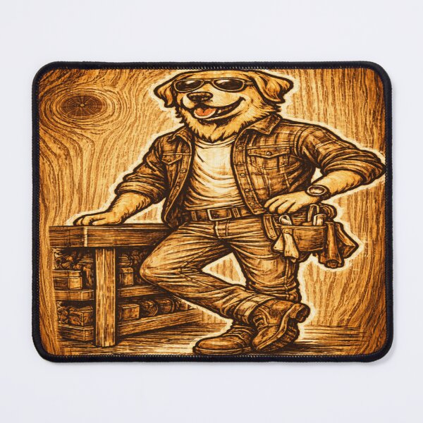 Item preview, Labrador Dad Carpenter Woodcraft Art designed and sold by PawPrintCustom.