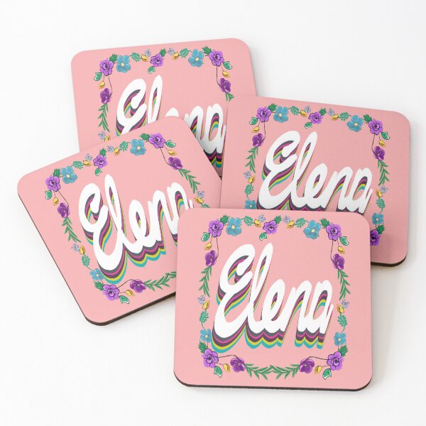Item preview, Nombre Elena personalizado en blanco con borde floral designed and sold by Artonmytee.