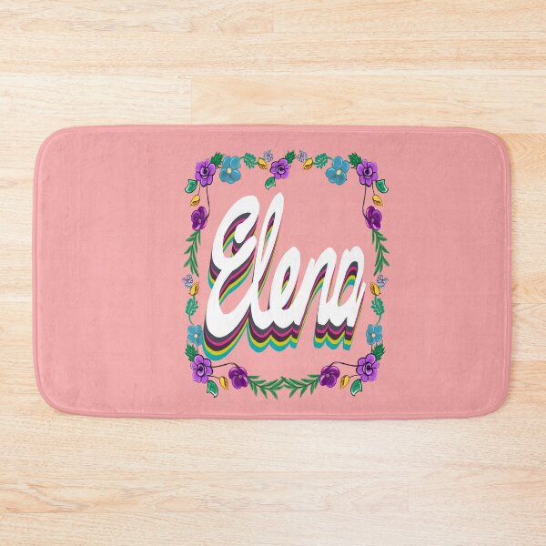 Item preview, Elena name personalised name in white with floral border designed and sold by Artonmytee.