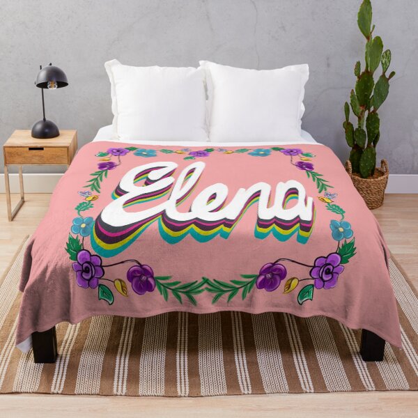Item preview, Elena name personalised name in white with floral border designed and sold by Artonmytee.