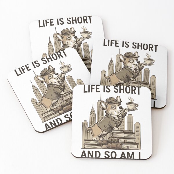 Item preview, Dapper Corgi Life is Short and So Am I Funny Dog Art designed and sold by Pukisdaizi.