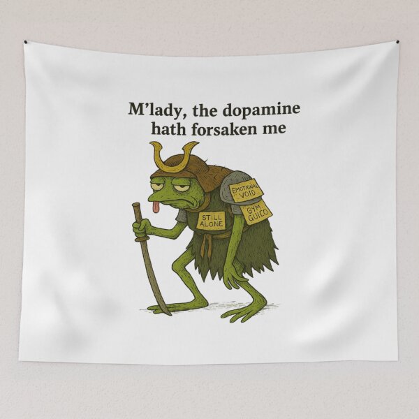 Item preview, Dopamine Samurai – Medieval Frog of Emotional Burnout designed and sold by Williams Anderson.