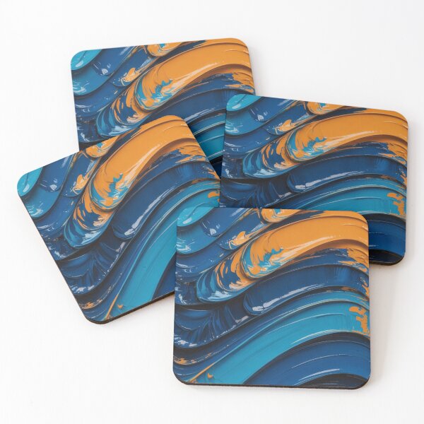 Item preview, Blue and Gold Fluid Abstract Art designed and sold by Mindful Wall Art Studio.