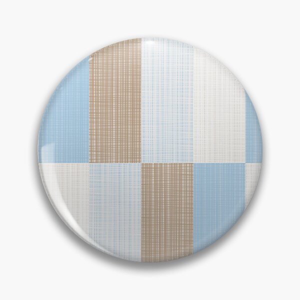 Item preview, Minimalist Geometric Woven Long Check Pattern in Ice Blue and Light Brown Tones designed and sold by kierkegaard.