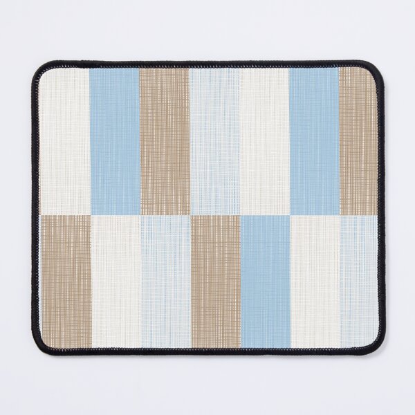Item preview, Minimalist Geometric Woven Long Check Pattern in Ice Blue and Light Brown Tones designed and sold by kierkegaard.