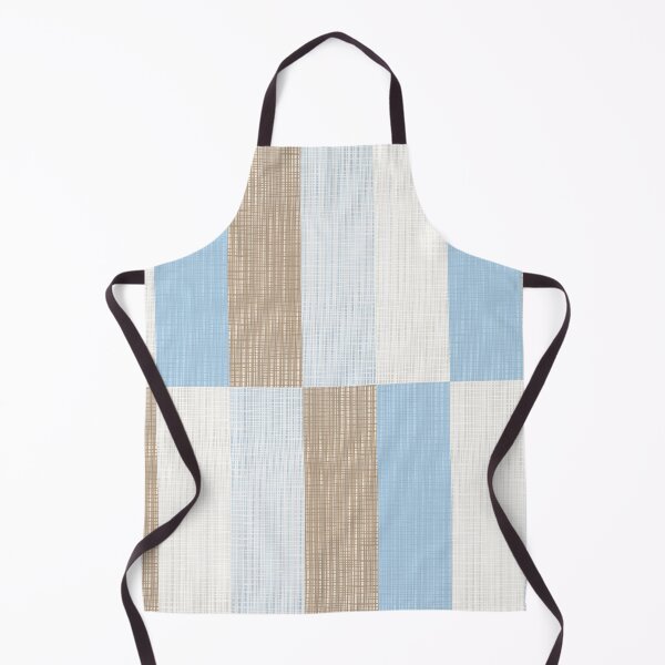 Item preview, Minimalist Geometric Woven Long Check Pattern in Ice Blue and Light Brown Tones designed and sold by kierkegaard.