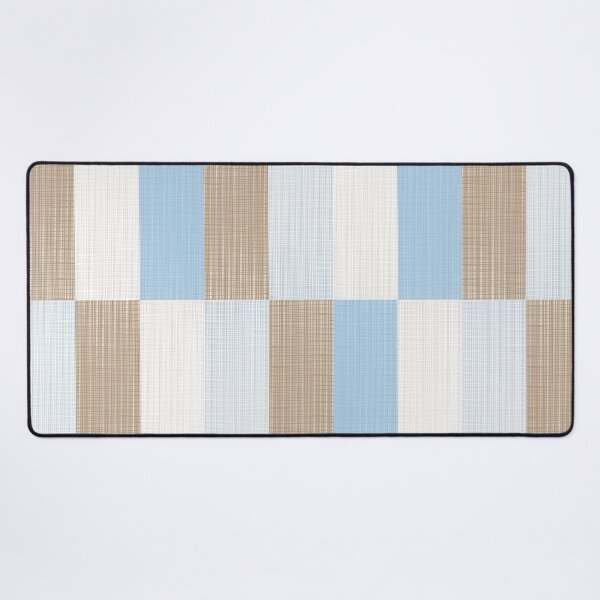Item preview, Minimalist Geometric Woven Long Check Pattern in Ice Blue and Light Brown Tones designed and sold by kierkegaard.
