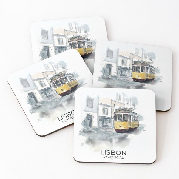 Item preview, Lisbon Tram – Classic City Life in Watercolor Style with name designed and sold by clausbjoern.