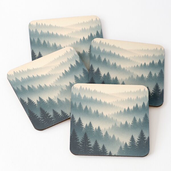 Item preview, Pine Forest Mist Horizon designed and sold by kurtulushstudio.