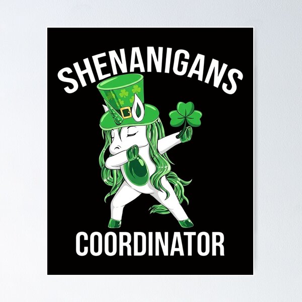 Item preview, Shenanigans Coordinator Unicorn Shamrock St Patrick's Day designed and sold by teltvitossuilea.