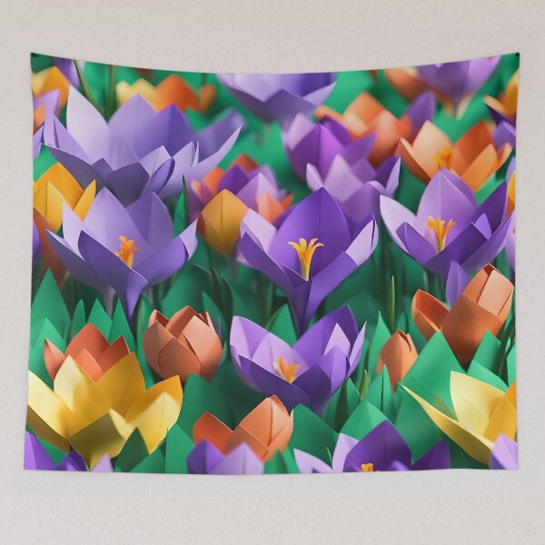 Item preview, Origami Art - Saffron Symphony: A Meadow of Crocus Blooms designed and sold by ArtfulFolds.