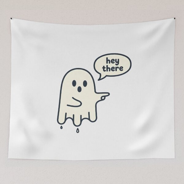 Item preview, Cute Ghost Saying Hey There designed and sold by aaljone007.