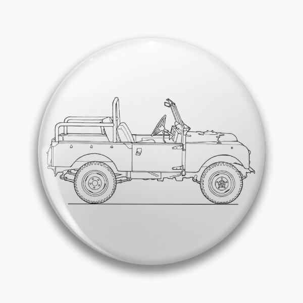 Item preview, Classic British 4x4 – Vintage Land Rover Series Line Art designed and sold by Marlienart.