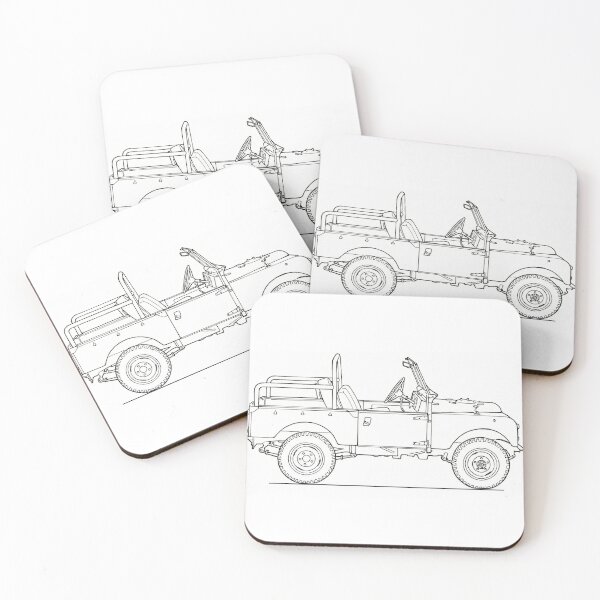 Item preview, Classic British 4x4 – Vintage Land Rover Series Line Art designed and sold by Marlienart.