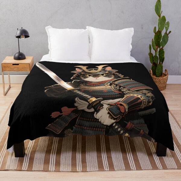 Item preview, CAT Japan kawaii Samurai cat warrior holding a katana designed and sold by Uglyandcute.